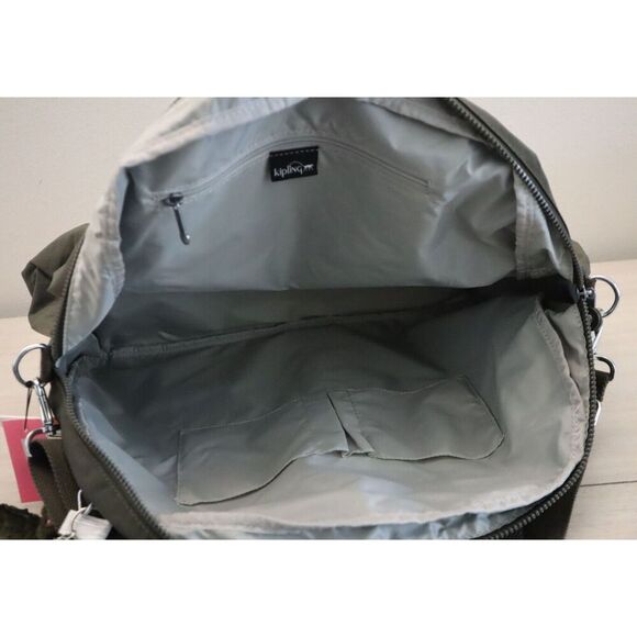 Kipling K15387-3DU Unisex Field Green Eugina Nylon Satchel Tote Bag - Picture 4 of 10